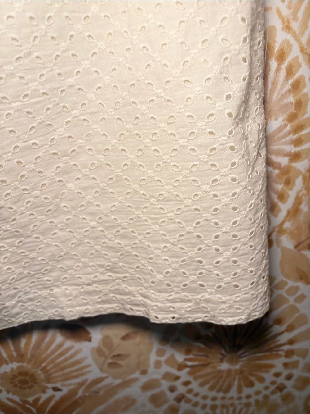 Michael Kors Off White Eyelet Shift Dress Balloon Sleeve Boho Romantic Feminine - Picture 8 of 11